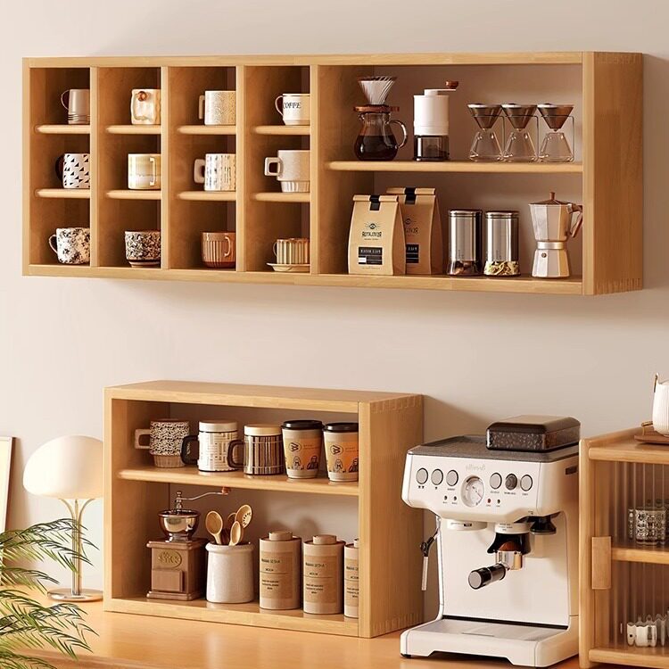 实木杯架壁挂杯子收纳置物架咖啡杯马克杯水杯墙上展示架茶杯架子