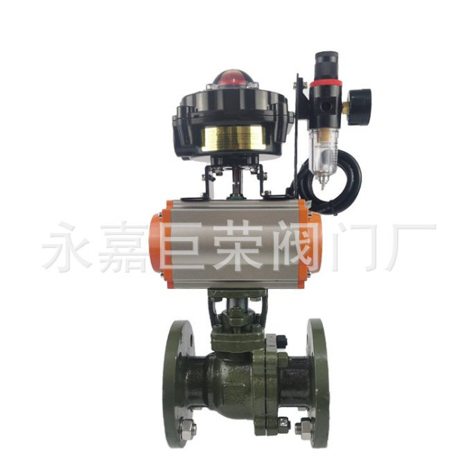 气动衬四氟球阀Q641F46-16C铸钢材质法兰连接耐腐蚀浮动式