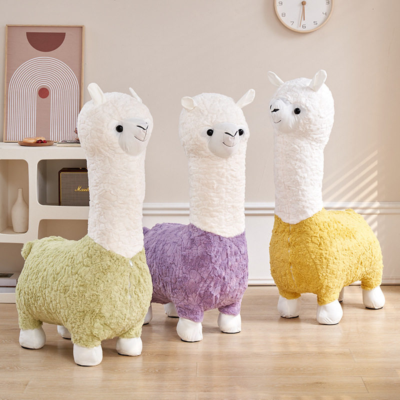 网红羊驼创意可爱客厅儿童凳
