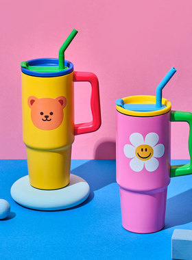 Glasslock wiggle联名吸管保温杯保冷不锈钢大容量车载水杯冰霸杯