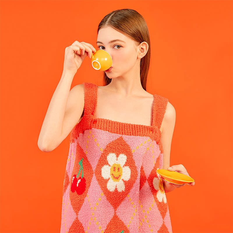 wiggle wiggle吊带浴裙女可穿原创设计可爱室内家居浴袍睡衣