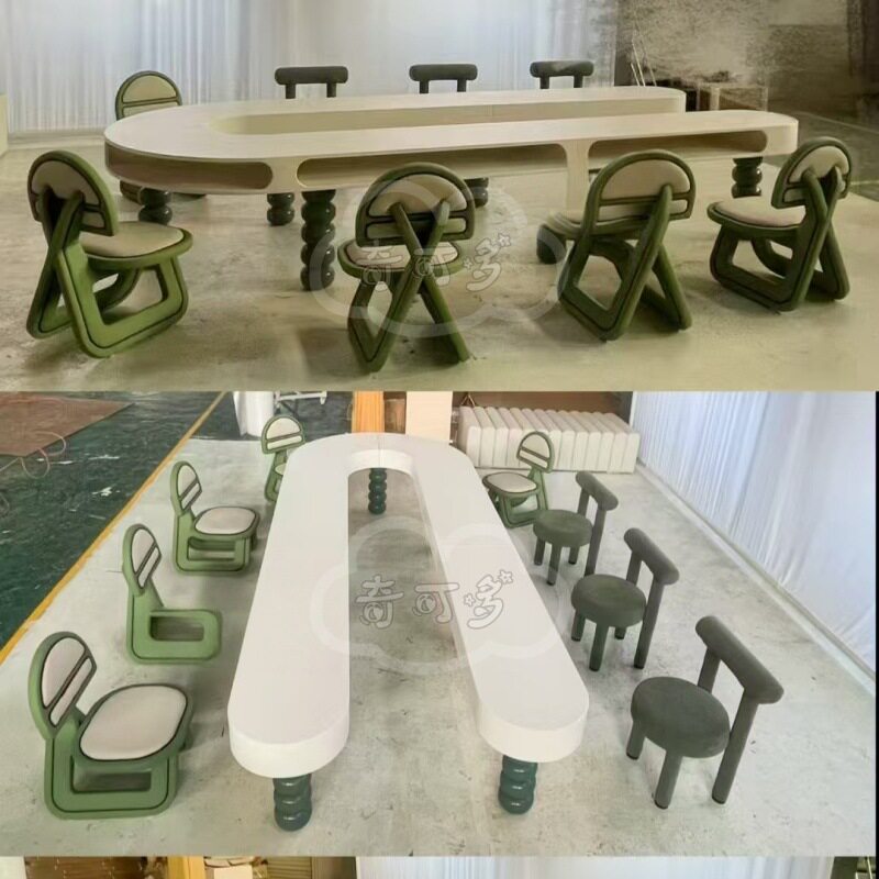 奇可多现代简约儿童手工桌椅架空层家具订置艺术售楼部大尺寸桌