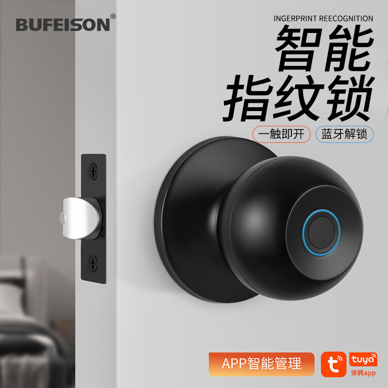 球形门锁通用蓝牙锁家用房间木门指纹锁办公室涂鸦智能门锁电子锁