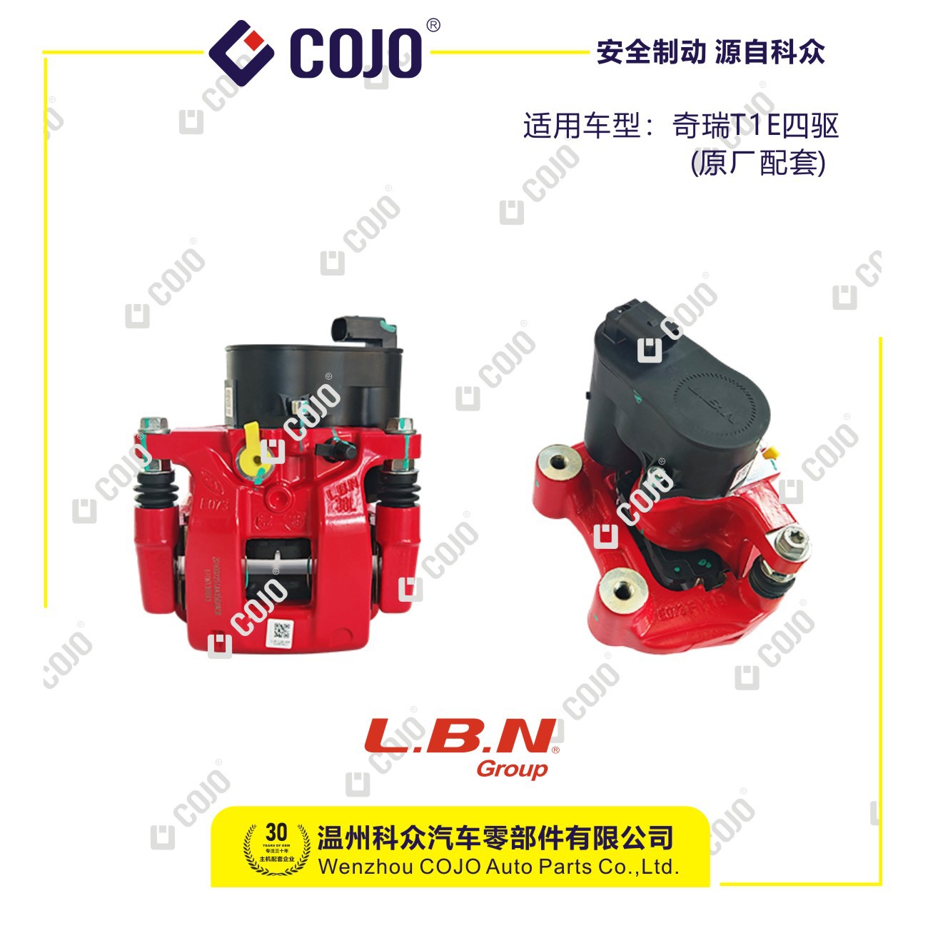 204002251AA 后左制动钳总成(含刹车片)适用于奇瑞T1E四驱