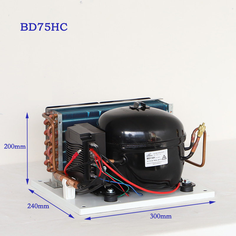 BD91HC直流压缩机冷凝机组制冷机组风冷冰箱冷柜机组R134a12V24V
