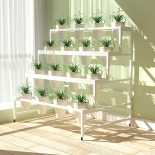 W6梯形式兰花架子兰草盆架花店鲜花展示架落地花盆架室内多层置物