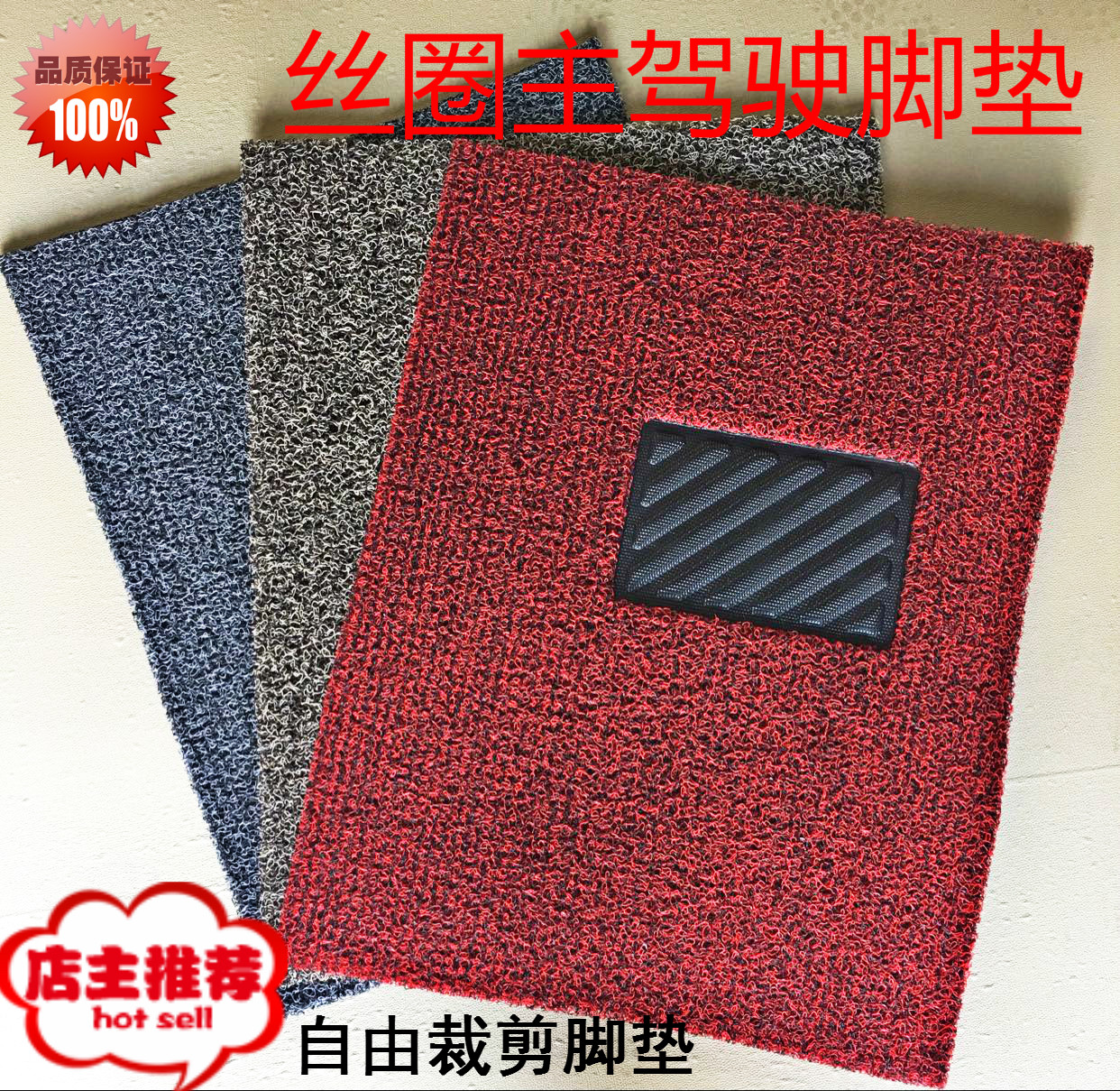通用丝圈脚垫可自裁剪易清洗加厚