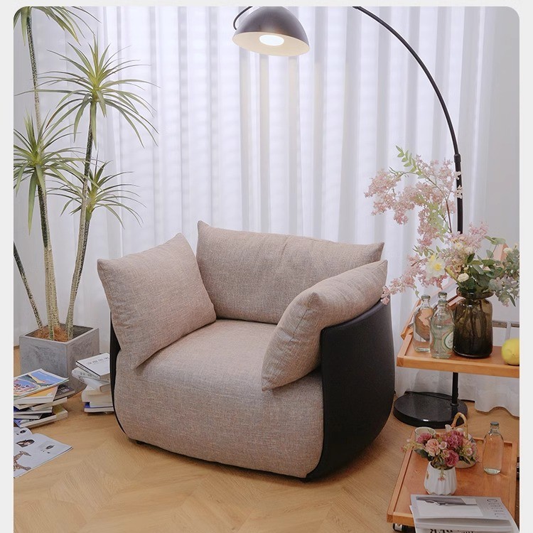 中古风棉麻布艺设计师款懒人躺椅