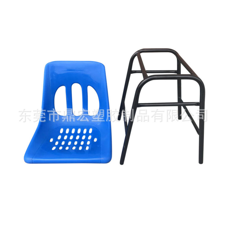 防静电工作椅塑料成人靠背椅加固塑料铁脚椅凳车间靠背工作椅45高