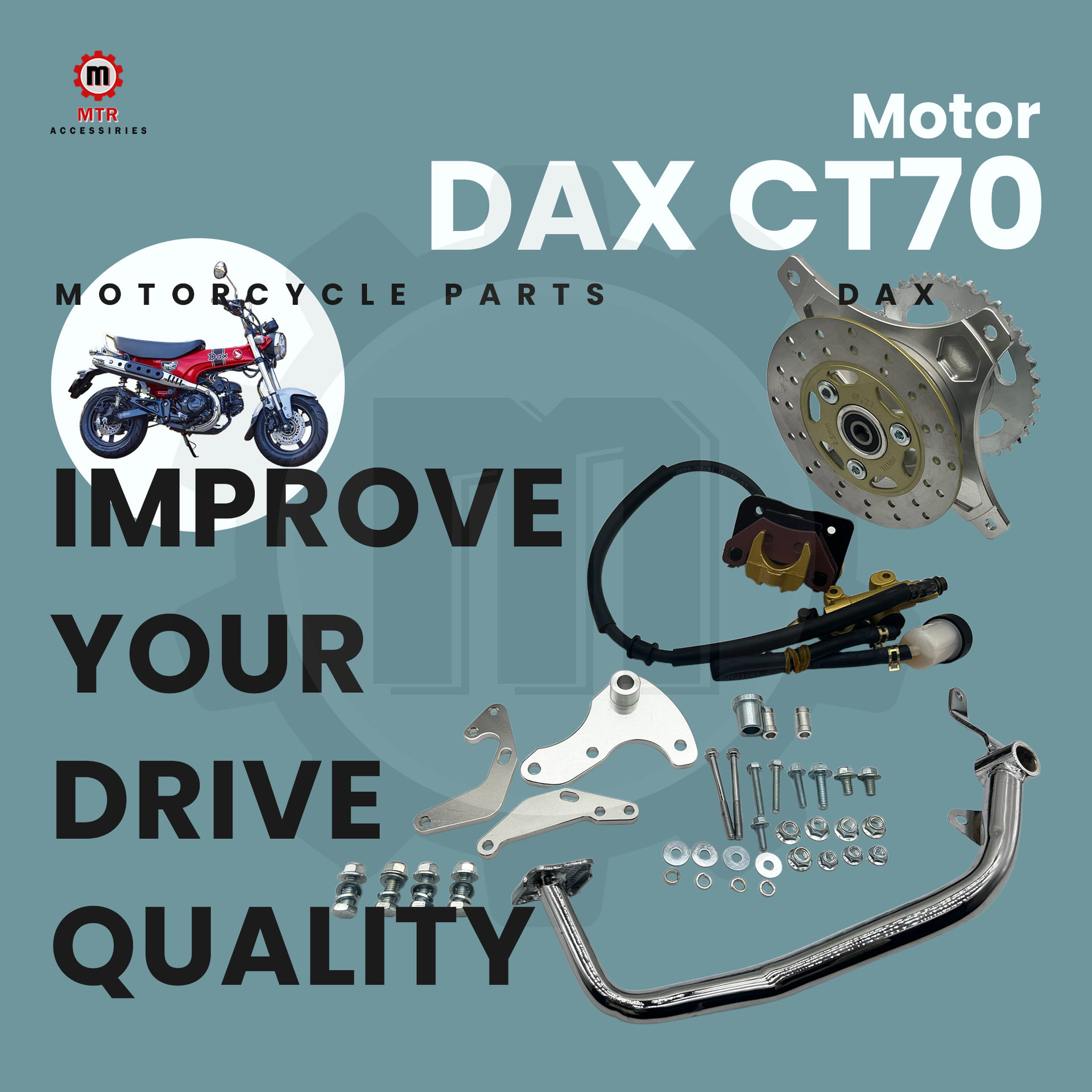 CT70后碟刹套装ST70碟刹脚刹套件DAX CT70ST70刹车套件摩托车配件