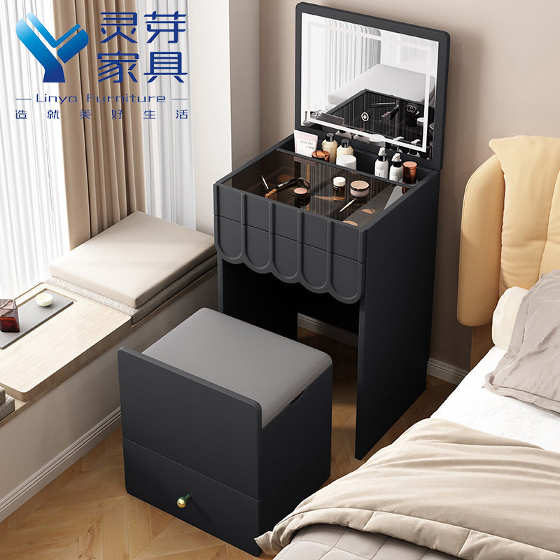 奶油风梳妆台高级感翻盖网红创意家具化妆桌收纳柜一体家用化妆镜,电子元器件市场,电线扎带/束线带,淘宝优惠券,粉丝福利购,淘宝优惠卷