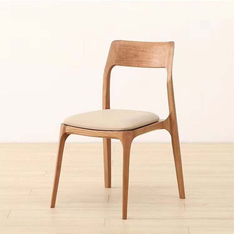 北美黑胡桃木实木餐椅北欧软包座面樱桃木书桌椅卧室白橡木休闲椅