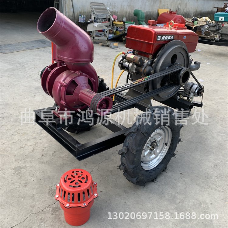 柴油机抽水泵 移动拖车款抽水泵 浇地灌溉排水排涝水泵