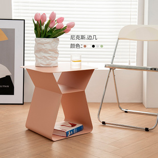 星美丹麦设计北欧简约铁艺边几小茶几现代客厅沙发咖啡置物架桌子