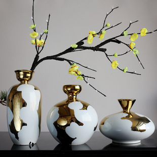创意轻奢陶瓷花瓶北欧清新干花装饰品家居客厅电视柜插花摆件批发