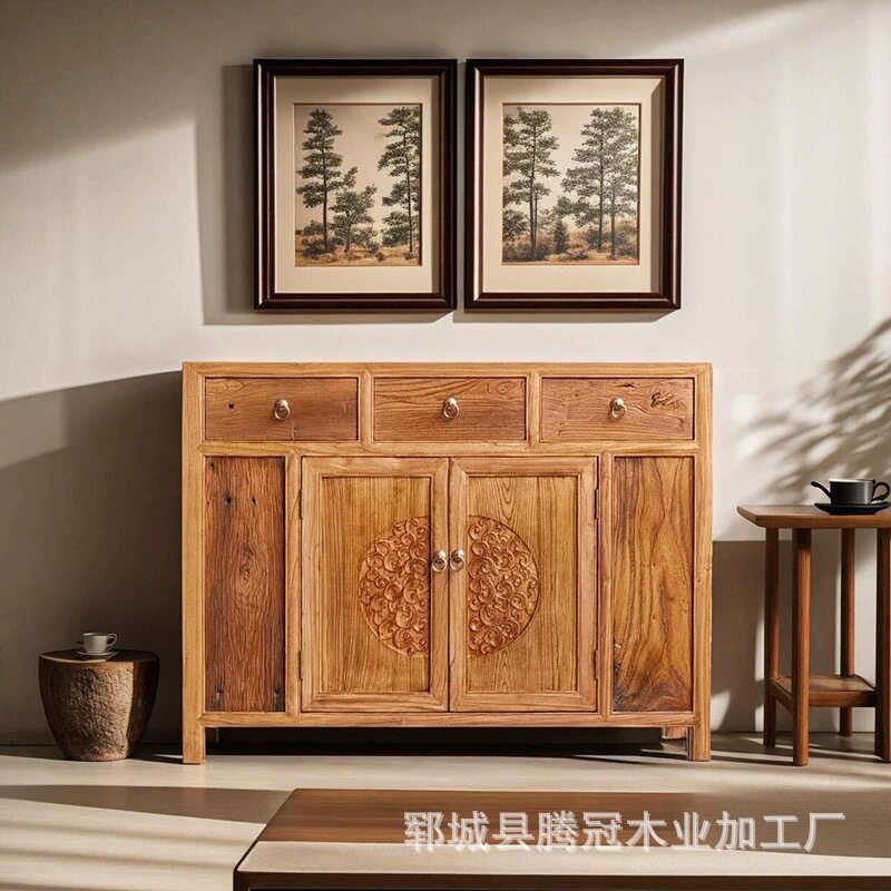 实木带抽屉客厅储物柜门口玄关处鞋柜茶具摆件收纳整理柜防尘橱子