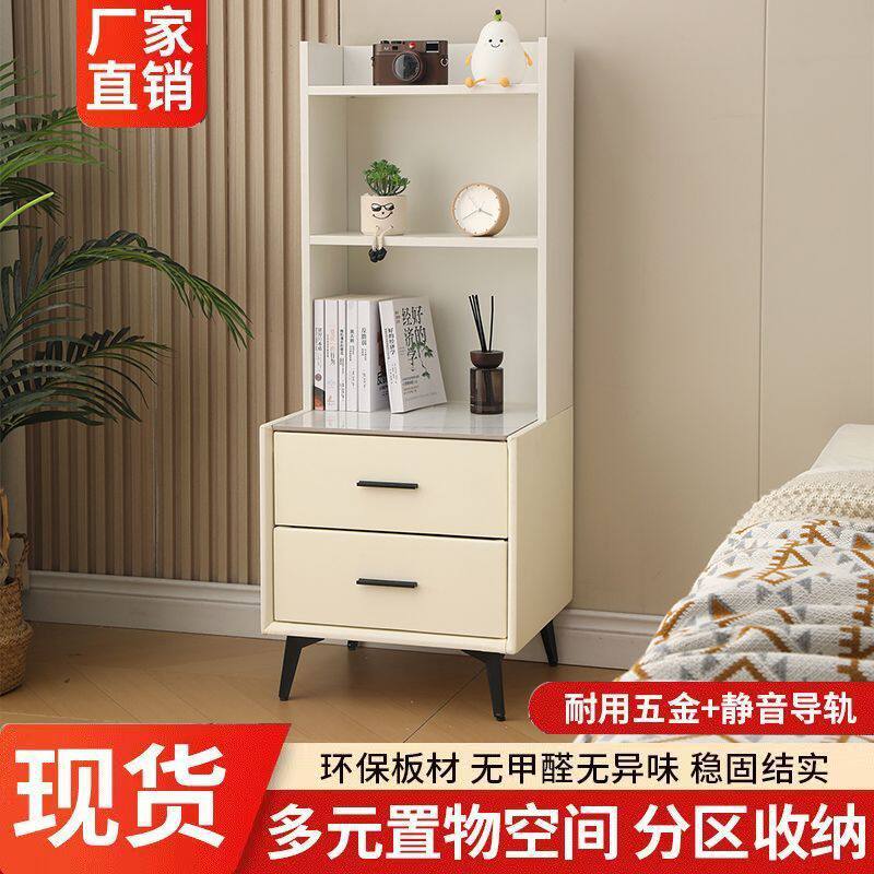 实木床头柜儿童书架书柜储物柜一体客厅沙发边柜转角收纳柜绢花