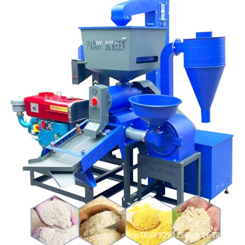 柴油机带动70商用600kg/时产能碾米机两用稻谷剥谷机大米碾米机