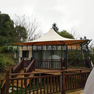 膜结构酒店帐篷 厂家出售新款单峰/双峰膜结构民宿篷房 尖顶篷房