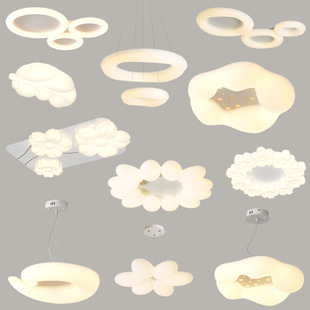 2024新款奶油风云朵灯具家用套装吸顶灯客厅卧室餐厅LED灯饰批发