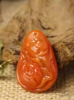 保山南红玛瑙喜事连连挂件