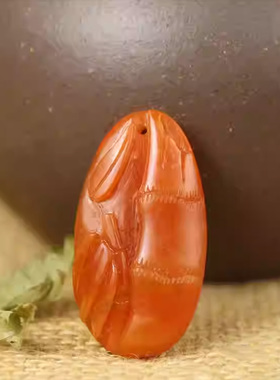 自然云南保山南红玛瑙节节高挂件