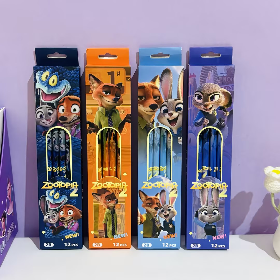卡通zootopia疯狂动物城12支装铅笔高颜值朱迪尼克写字铅笔2b铅笔