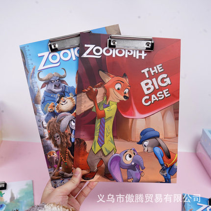 卡通疯狂动物城2文件夹板朱迪尼克A4亚克力板夹办公考试写字垫板