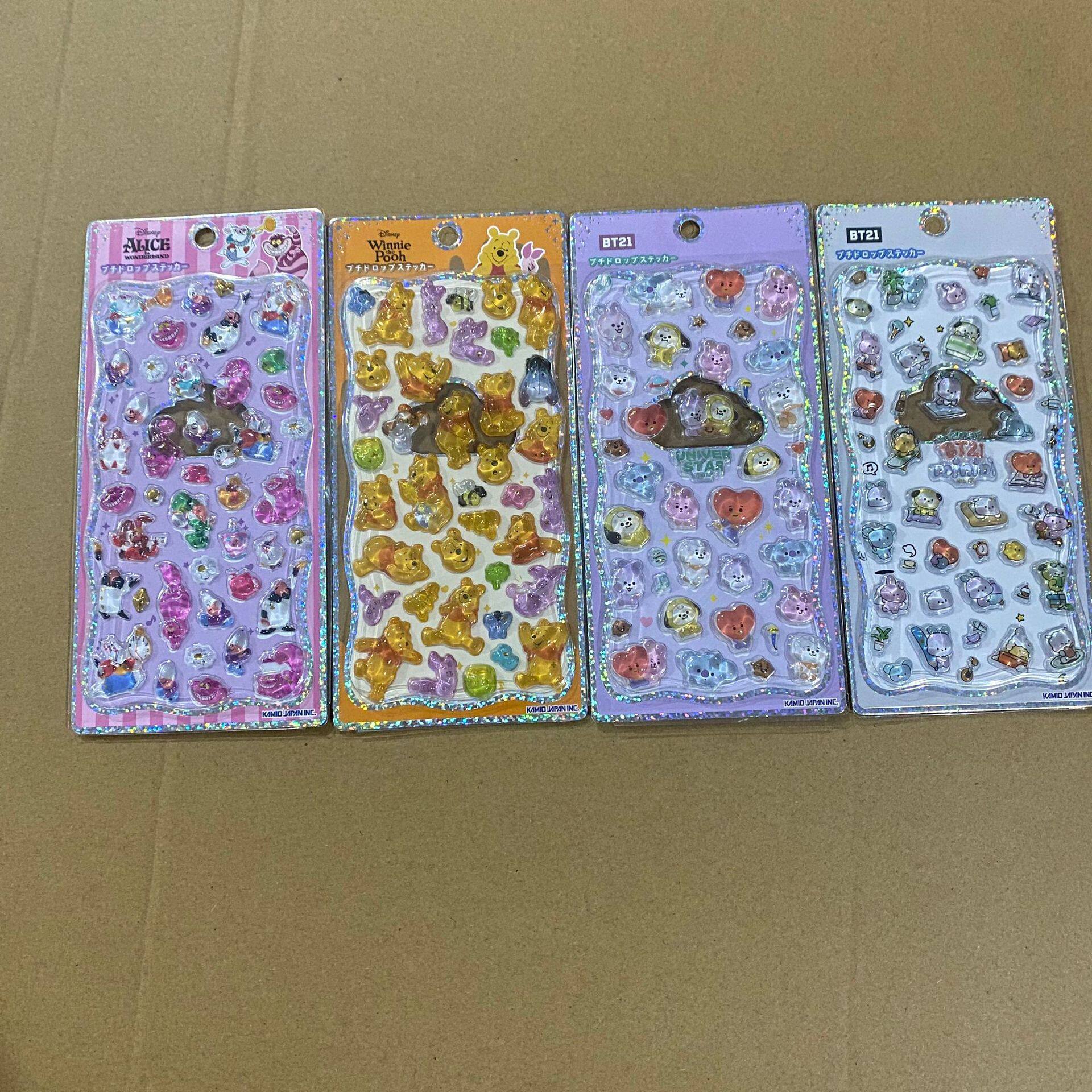 日系风花小兔胶囊贴3D立体拓麻歌子植绒贴纸儿童手账装饰可爱卡通