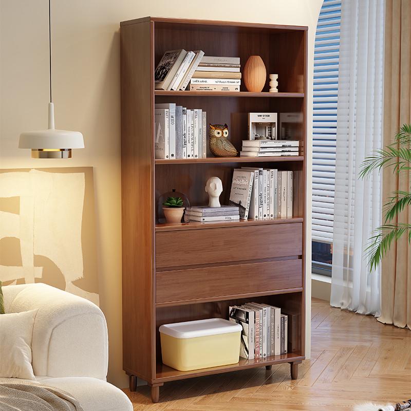 热销现代简约家用书柜组合简约置物架落地客厅实木书架收纳柜