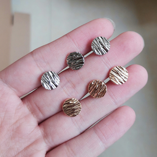 金属圆形银色金色高脚手缝小纽扣针织衬衫开衫百搭外套毛呢毛衣扣