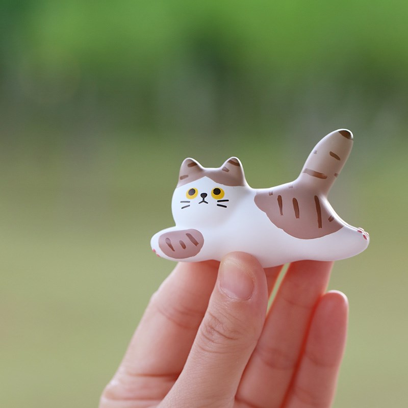 1个装 条纹猫咪图钉按钉 毛毡板装饰软木板大头钉子 卡通可爱磁贴