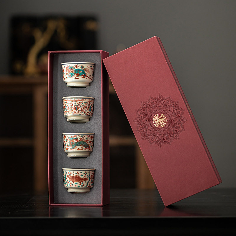 茶杯套装礼盒杯子茶盏主人杯功夫茶具中式青花陶瓷茶杯单杯主人杯,餐饮具,茶杯,淘宝优惠券,粉丝福利购,淘宝优惠卷