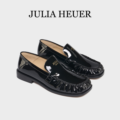 JuliaHeuer女鞋+方头皱褶+乐福鞋