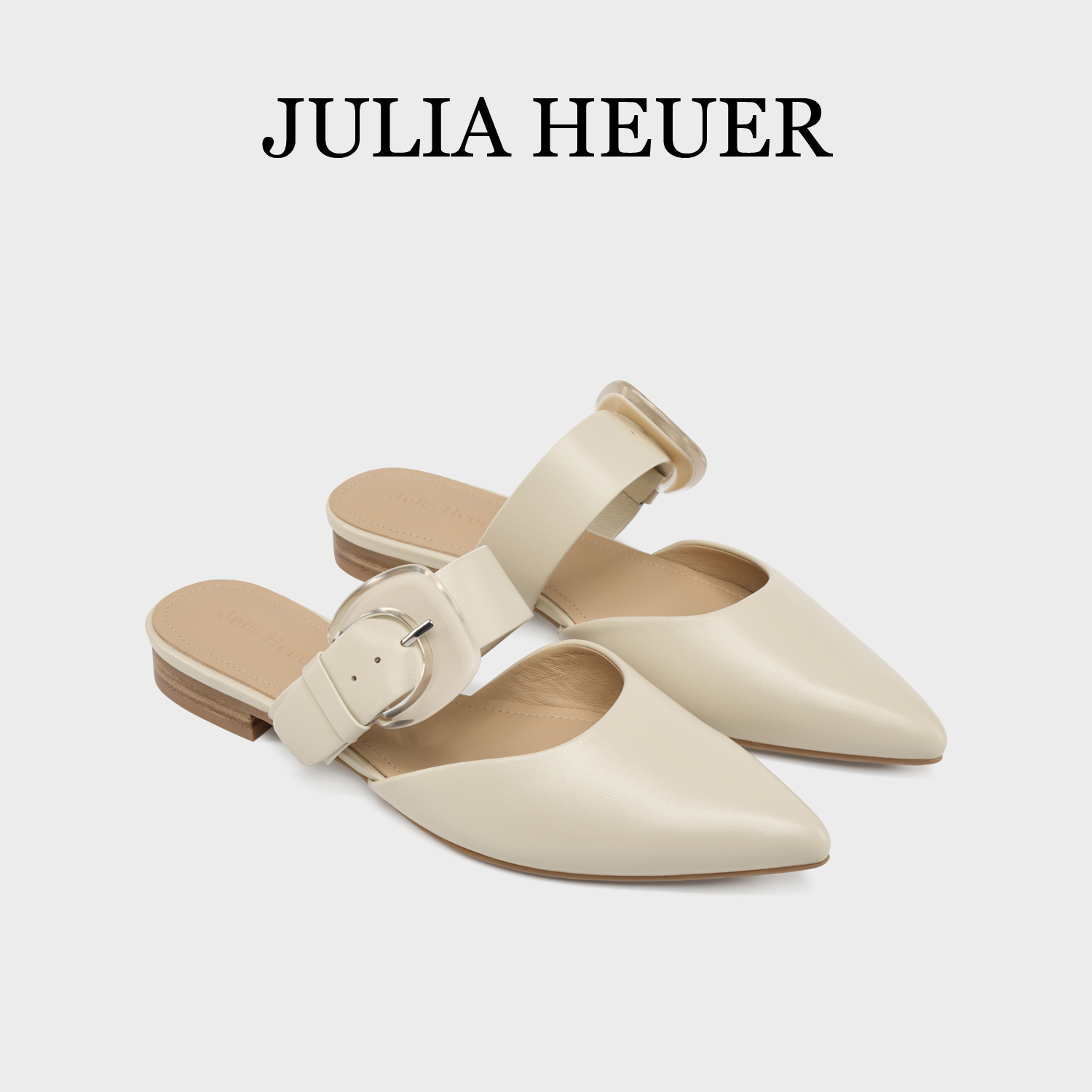 Julia Heuer朱莉亚赫尔 2025新品女士尖头穆勒拖一字扣外穿凉拖鞋