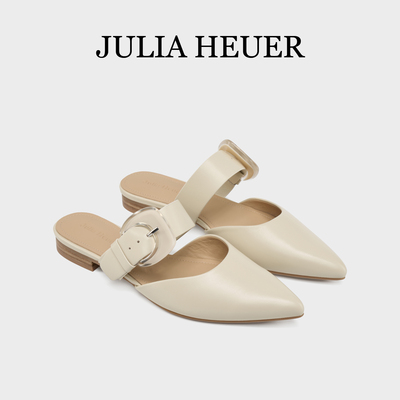 Julia Heuer朱莉亚赫尔 2025新品女士尖头穆勒拖一字扣外穿凉拖鞋