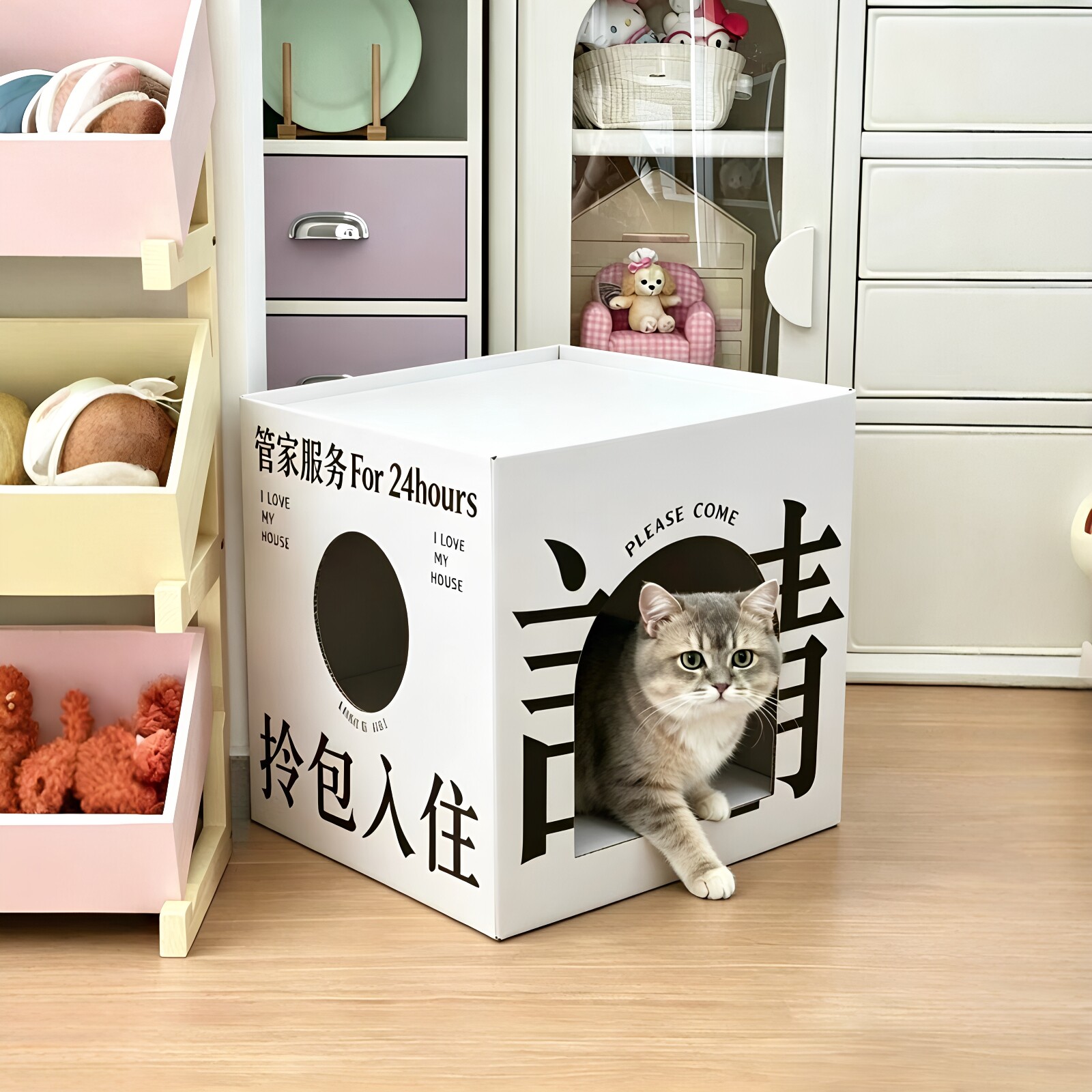 纸盒子猫窝夏日不闷热四季通用加厚耐磨小型宠物房子瓦楞纸猫抓板图片