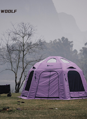 沃尔夫woolf星球充气球形帐篷透明天窗观景门帘互联户外露营遮阳