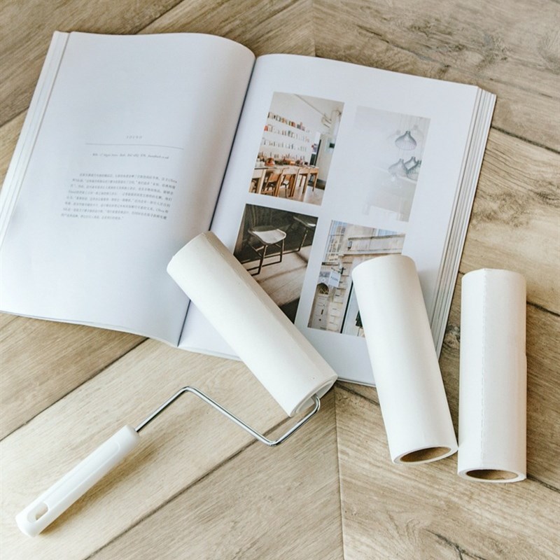 RP4T粘毛器滚筒粘尘滚刷可撕式纸16cm滚子粘毛器粘卷纸吸毛器