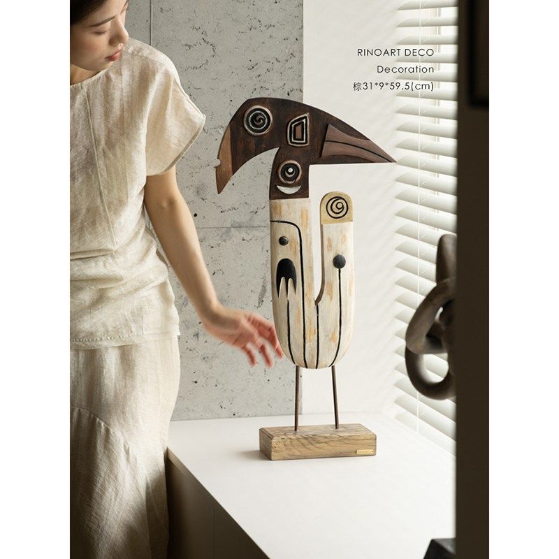 若奈 非洲灵感立体木雕!手工撞色当代艺术原始图腾玄关客厅摆件,家居饰品,装饰摆件,淘宝优惠券,粉丝福利购,淘宝优惠卷