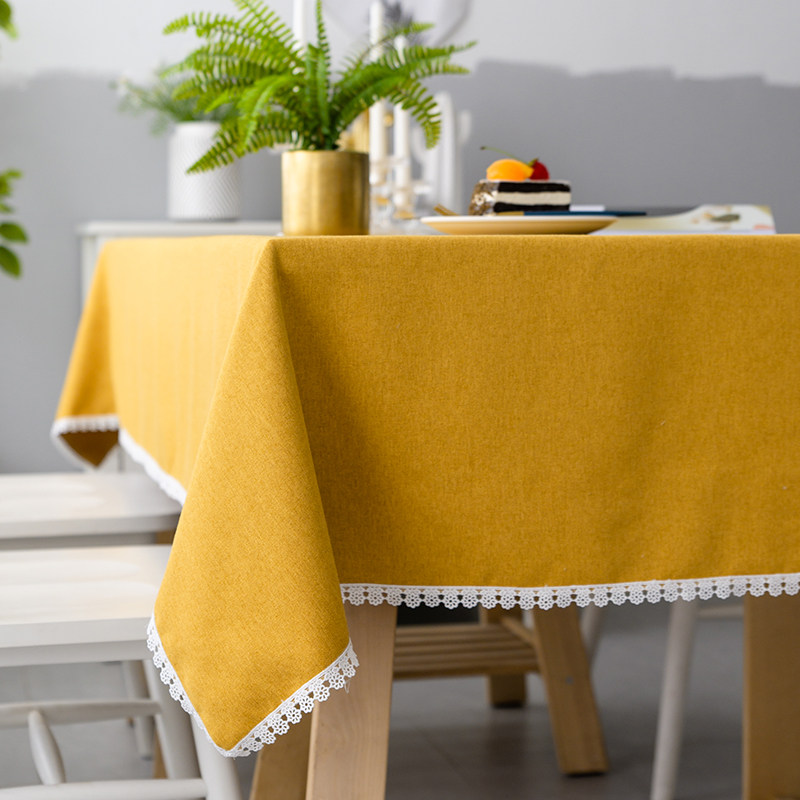 棉麻现代简约防水防油餐桌茶几长方形桌布客厅书桌会议室台布日式