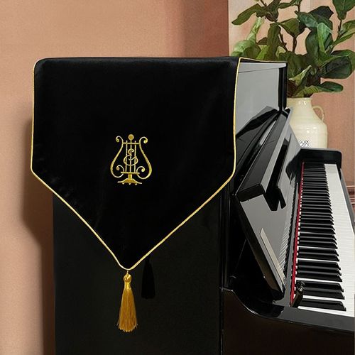 轻奢丝绒钢琴披美式复古琴旗桌旗装饰盖巾布艺钢琴防尘盖布谱架垫