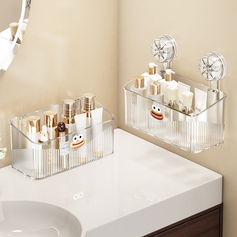 吸盘置物架家用浴室墙上免打孔无痕壁挂收纳盒卫生间洗漱台置物架