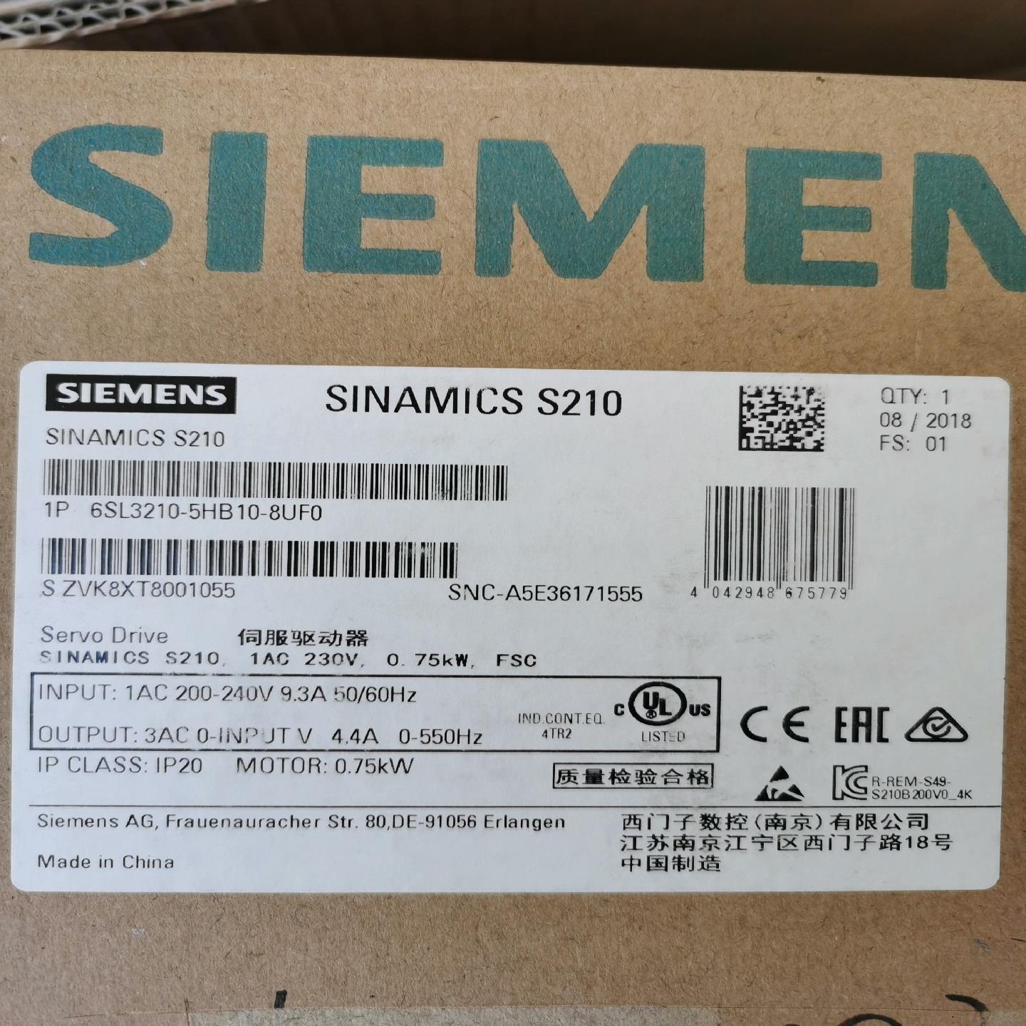 全新原装正品西门子6SL3210-5HB10-8UF0西门子