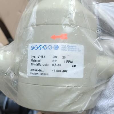 FRANK 减压阀型号V182 DN15 材料：PP/ EP