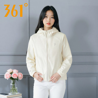 361度运动风衣女2025年秋季新款连帽防风衣女士跑步梭织外套女装