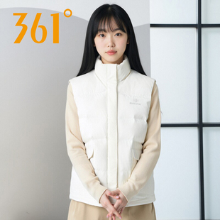 361度轻薄羽绒服马甲女短款冬季新款立领保暖马夹鸭绒运动外套女