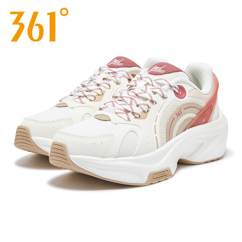 361度女鞋老爹鞋2026年春季新款休闲鞋红色潮流跑步鞋运动鞋子女