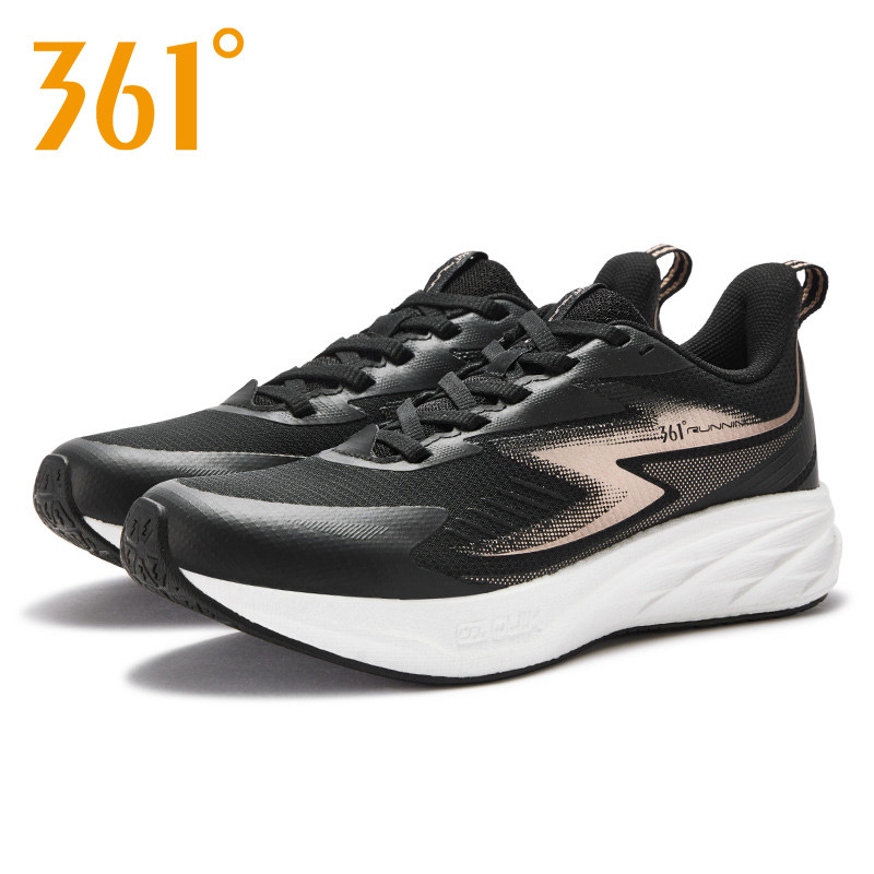 361度女鞋运动鞋女2026春季新款网面跑步鞋Q弹软底休闲鞋黑色女鞋