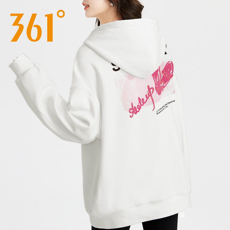 【商场同款】361连帽卫衣女2026春季新款运动长袖套头衫女装9809
